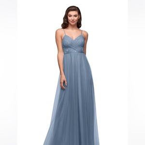 Azazie bridesmaid dress in dusty blue size A8.